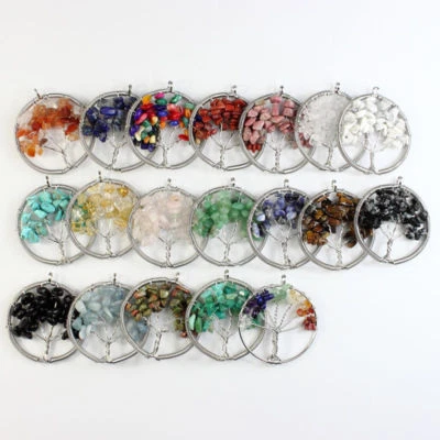 Подвески исцеляющие дерево жизни бусины чип рейки чакры натуральный кристалл драгоценный камень - Изображение 1 из 4