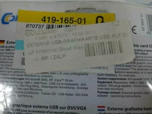 X00359 Externe USB-Grafikkarte USB auf DVI / VGA Conrad No. 870737 - Bild 1 von 5