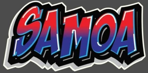 Samoa Cartoon Sticker 200mm x 100mm INCLUDES FREE STICKER - Picture 1 of 5
