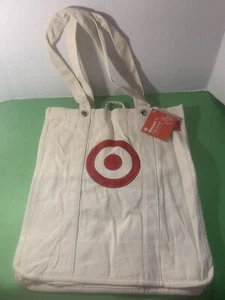 NEW TARGET CANVAS COTTON HEAVY-DUTY HEAVYWEIGHT TOTE BAG - RED LOGO RARE! - Picture 1 of 8