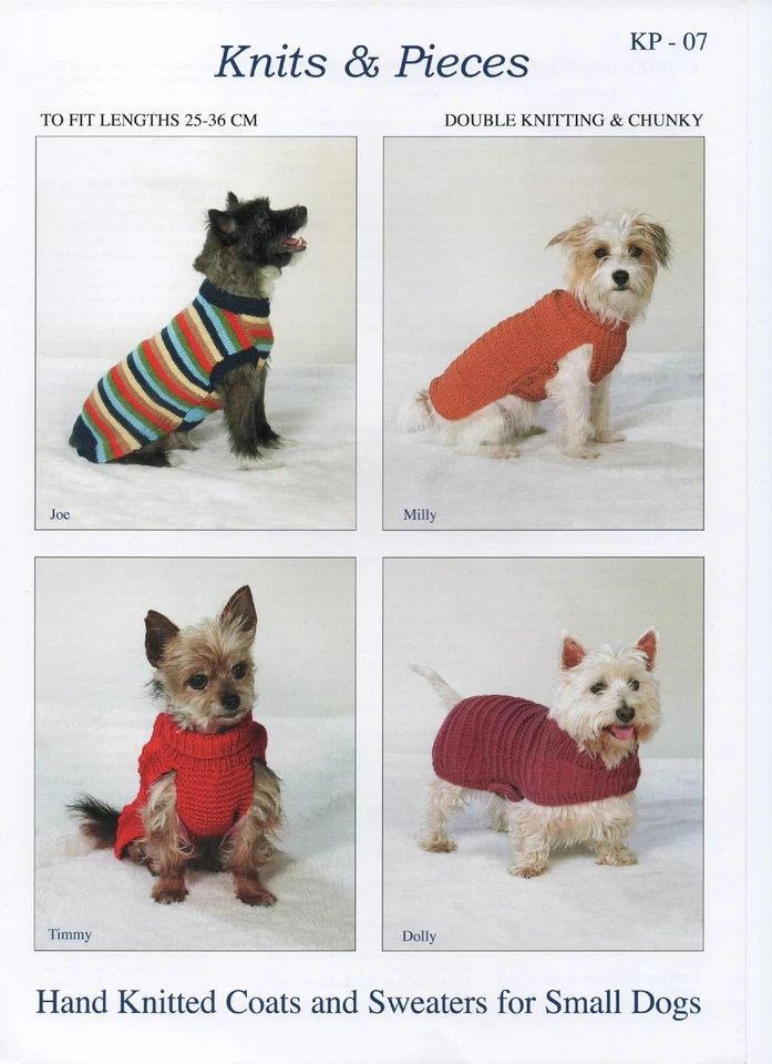 Coats and Sweaters Knitting Pattern for Small Dogs Sandra Polley Design Kp07
