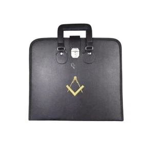 Masonic Regalia MM/WM Apron Bag – Yellow Square & Compass Apron Case with Handle - Picture 1 of 6