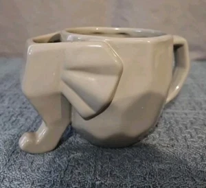 🐘 Elephant Tea Bag Mug Cup With Holder Party Gift Zoo Animals Adorable Gray - Picture 1 of 5