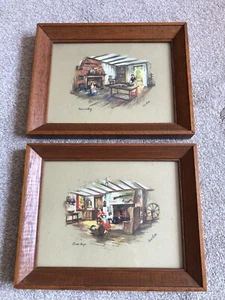 Paul Porter Art Print x 2 Vintage Pioneers Peace and Plenty Pioneer Days Framed - Picture 1 of 6