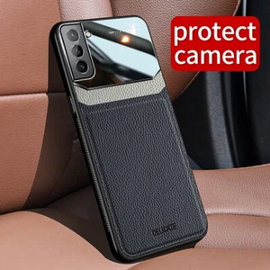 Hülle für Samsung S22 Ultra S21 FE A33 A53 A22 A32 Luxus Leder Slim Hybrid Cover - Picture 1 of 16