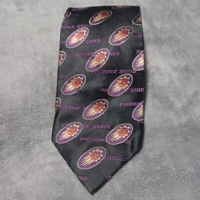 Corbata De Colección Oficial Phoenix Suns 58"X3.75-4" Negra Logotipo del Equipo 100% Seda Foto 1 de 4