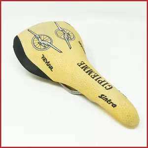 NOS GIPIEMME SINTRA SADDLE SEAT VINTAGE ROAD RACING BIKE BICYCLE VINTAGE YELLOW - Picture 1 of 6