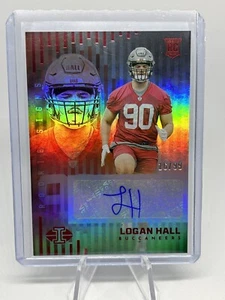 2022 Logan Hall Panini Illusions Red Mirror Rookie Auto #/99 Buccaneers - Picture 1 of 2