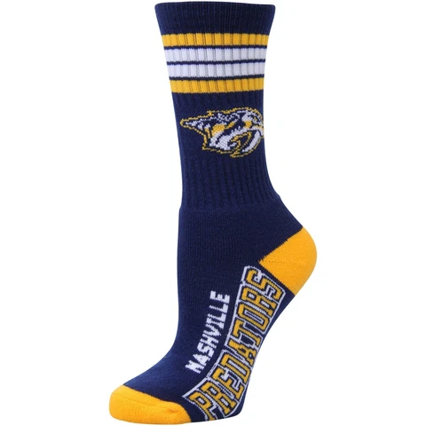 Nashville Predators Men's Crew Socks Medium Size 5 to 10 4 Stripe Cover