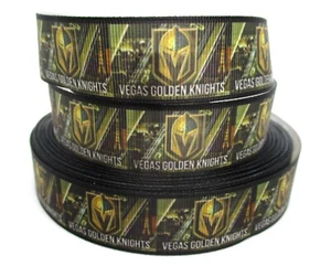 Vegas Golden Knights Hockey 7/8" Grosgrain Ribbon~ CHOICE 5 or 10 Yard (NHL) - Picture 1 of 3