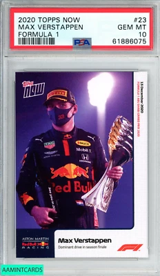 2020 TOPPS NOW FORMULA 1 MAX VERSTAPPEN #23 ROOKIE RC PSA 10 GEM MT - Image 1 of 3