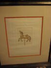 JUMPING HORSE ETCHING PRINT LIMITED EDITION BY DAVID OLSON, 196/200 W/FRAME