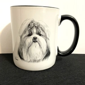 Shih Tzu Dog White Coffee Tea Mug Breed Information on Back 4” - Picture 1 of 6
