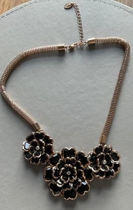 Statement Necklace Rose Gold And Black - Picture 1 of 1