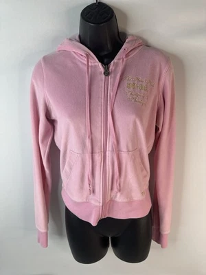 Victoria’s Secret Rosa 80-86 Cremallera Completa Sudadera con Capucha Talla Pequeña 2006 Y2K Phi Beta Rosa Foto 1 de 4