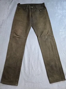 Levi 501 Jeans Mens Size 33 x 32 Brown Distressed Designer Retro Red Tag Strauss - Picture 1 of 12