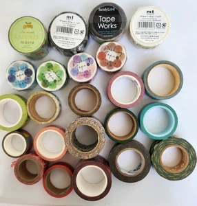 Washi Tape Lot Of 23 Various Colors, Designs  & Brands Scrapbook Craft Tape - Picture 1 of 7