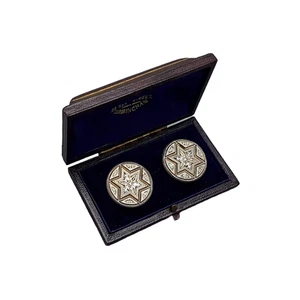 Rare Art Deco Cufflinks ca. 1925 in Original Box by W. Wray Birmingham - Picture 1 of 9