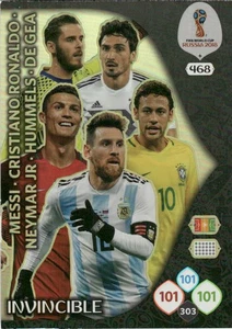 2018 Panini Adrenalyn XL Invincible Insert Ronaldo, Messi, Neymar, De Gea, - Imagen 1 de 2