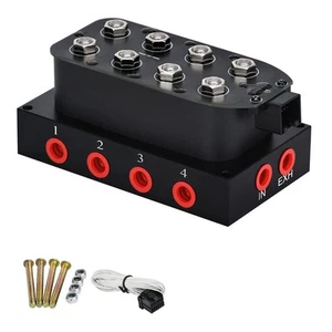 Airbag Universale 1/4 NPT 0-300Psi 12V Controllo Sospensione Blocco 4 Angoli Manif... - Foto 1 di 7