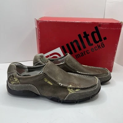 Y2k 2000's Unltd Marc Ecko Slip on 11.5 Ascender Sand Gold Lettering - Image 1 of 4