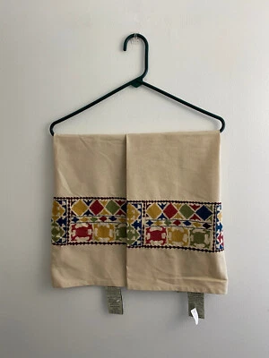 Pottery Barn Beige Autumn Embroidered 20x 30" Hand Towel New - Image 1 of 4