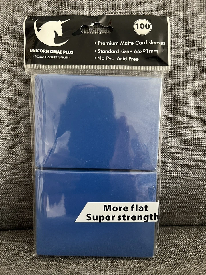 100 Premium Card Sleeves, Dark Blue, Matte Card Sleeves, Standard TCG Sleeves - Image 1 of 1