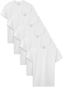 ⚡️Fruit of the Loom Boys 100% Cotton 5 pack T-Undershirt - White - (Large 14-16) - Picture 1 of 2