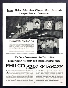 1951 Philco TV Television Factory Assembly Line photo of Chassis Test print ad - Picture 1 of 1
