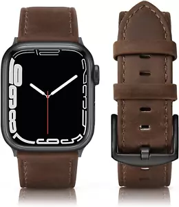 Leather Band Compatible with Apple Watch Bands 46Mm 45Mm 44Mm 42Mm - Picture 1 of 12