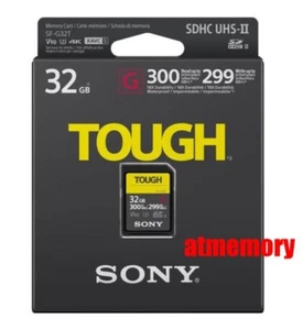 Sony 32GB SDHC Card TOUGH SF-G32T UHS-II 4K V90 300MB/s Read 299MB/s Write - Picture 1 of 1