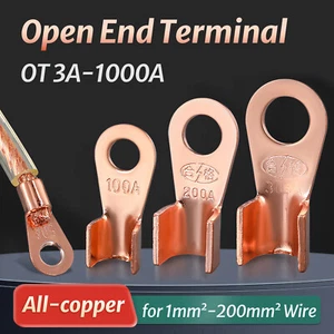 Open End Terminal Copper Crimp Ring Electrical Cable Connector for 1-200mm² Wire - Picture 1 of 11