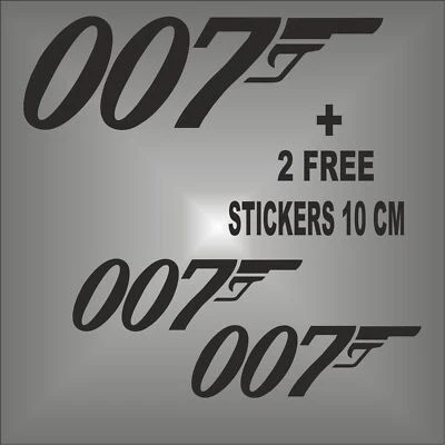 AUFKLEBER Fensteraufkleber 007 james bond DECAL + 2 FREE STICKERS DA 10 CM
