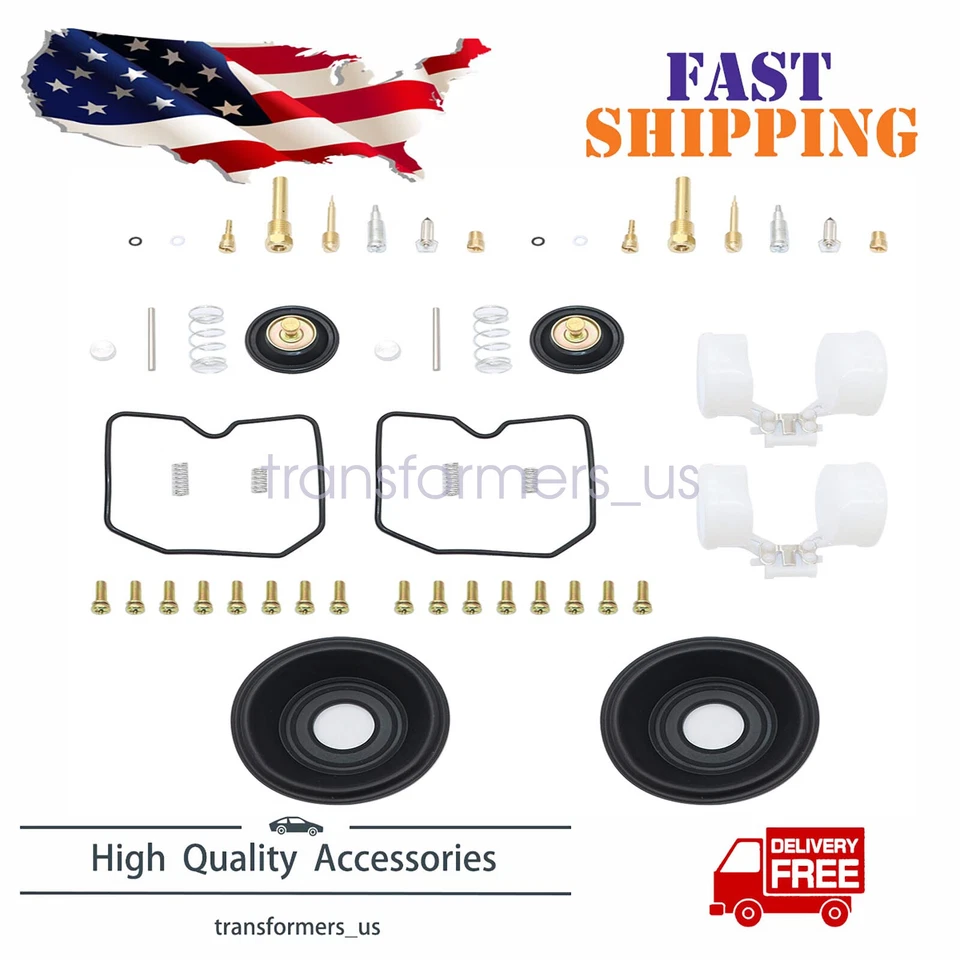 Carburetor Repair Kit Float Diaphragm Fit Kawasaki Ninja 250R EX250J 2011 2012 - Image 1 of 4