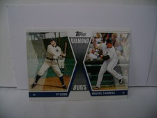 2011 TOPPS DIAMOND DUOS #DD-CC  TY COBB  MIGUEL CABRERA