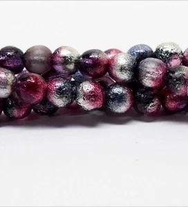 Grabado celeste malva, Druk, 6 mm, 25 cuentas, (b) (6duk30) - Imagen 1 de 1