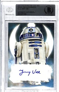 Star Wars Last Jedi 2018 Jimmy Vee ""R2-D2" tarjeta automática firmada BAS losa - Imagen 1 de 3