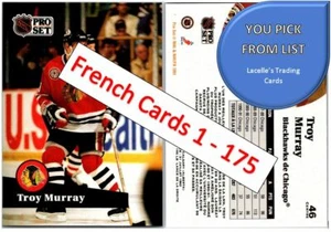 1991-92 Pro Set Series 1 NHL Hockey Cards (1 - 175) FRENCH - U-Pick From List - Picture 1 of 341