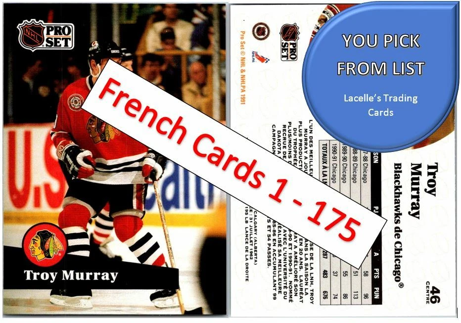 1991-92 Pro Set Series 1 NHL Hockey Cards (1 - 175) FRENCH - U-Pick From List - Image 1 of 1