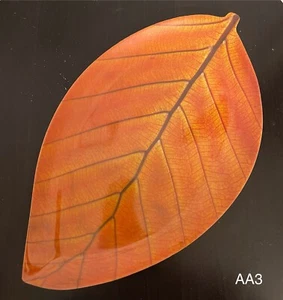 Vintage dekorative orange Herbst Blatt Kunststoff 18"x9" Teller Platte Servierschale - Bild 1 von 7