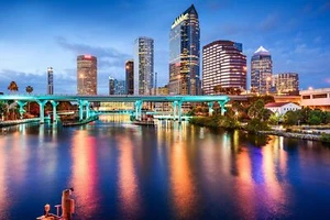 Tampa Florida wall canvas, Tampa skyline, Tampa art, Tampa Bay skyline canvas T - Picture 1 of 5