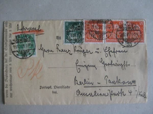 Berlin Rohrpost Dienstsache Kaiser Friedrich Krankenhaus Firmenlochung Perfin - Picture 1 of 3