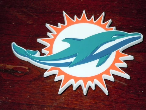 NFL Vintage MIAMI DOLPHINS Large RUBBER Football FRIDGE MAGNET Standings Board Cover
