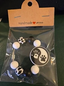 Yin Yang Human Hand Dog Paw Tumbler Stanley Cup Handle Charm Keychain Backpack - Picture 1 of 1