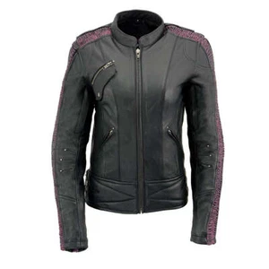 Milwaukee Leather MLL2570 Women's Phoenix Embroidered Motorcycle Leather Jacket - Picture 1 of 7