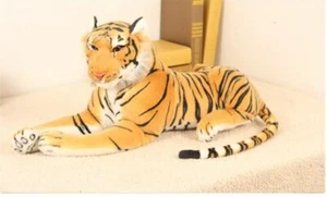 Precioso juguete de peluche tigre simulación amarillo muñeca tigre regalo unos 45cm - Imagen 1 de 5