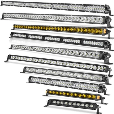 10 20 30 40" Slim Work LED Light Bar Spot Flood Combo Driving Truck SUV Offroad - Image 1 of 4