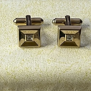 Vintage Manschettenknöpfe Hickok goldfarben Metall - Bild 1 von 10