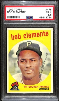 1959 Topps #478 Roberto Clemente HOF  PSA 5.5 EX+ C101409 - Image 1 of 3