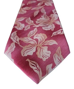 Cravatta Tommy Bahama 100% seta floreale collo largo - rosso arancione salmone - Foto 1 di 6